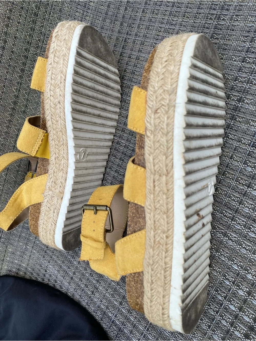 Universal Thread Yellow Espadrille Platform Wedge Sandals